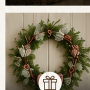 Holiday wreath with ribbon