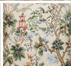 Colorful botanical patterned fabric